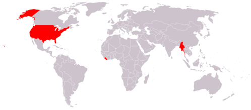 metric-system-map Map of countries officially not using the metric system