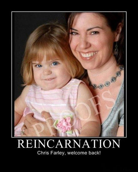 Proof reincarnation is real is evident through this picture of Chris Farley baby.