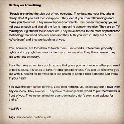 Bansky on Advertising