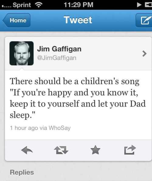 I laughed out loud this morning when I saw Gaffigan's tweet.