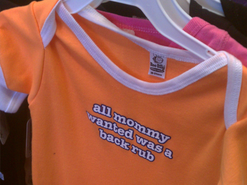 All mommy wanted was a back rub.