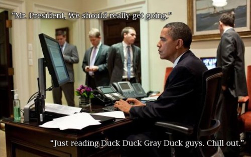 “Mr. President, We should really get going.” 