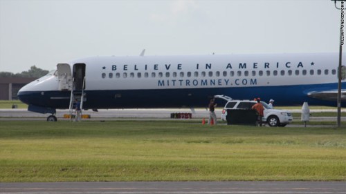 Mitt Romney takes U2's plane on the campaign trail