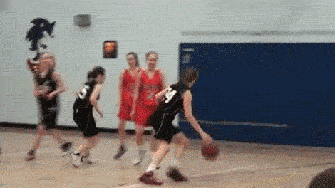 Basketball trick play fail.