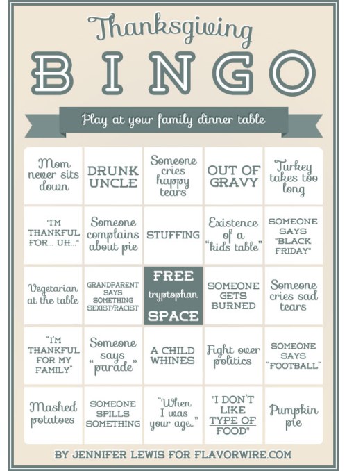Thanksgiving Bingo