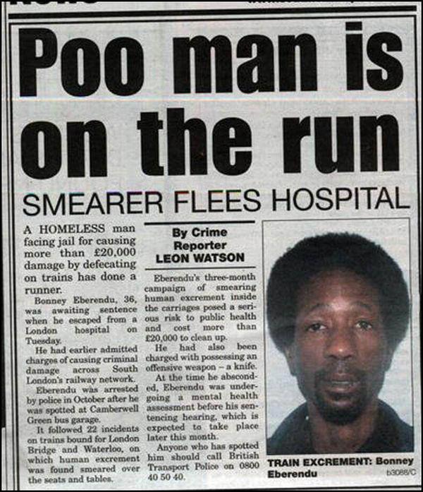 poop, smear, crime