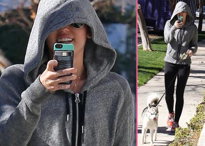 miley-cyrus on a walk