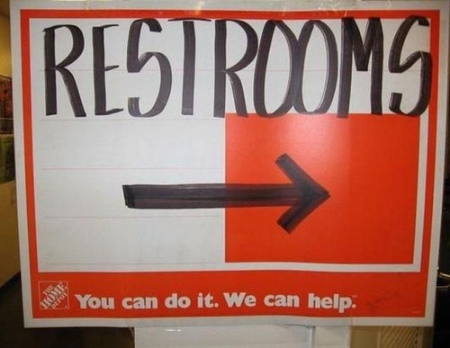 Funny Home Depot sign.
