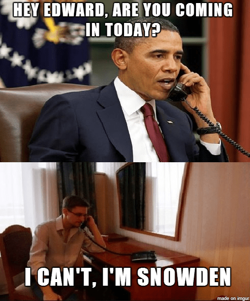 snowden calling in sick