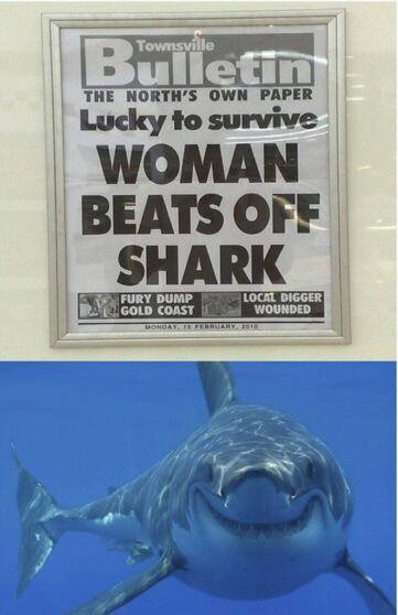 Woman Beats off Shark