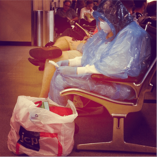 lady hazmat suit