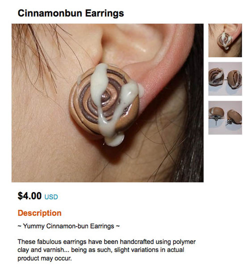 Cinnamon bun earrings!