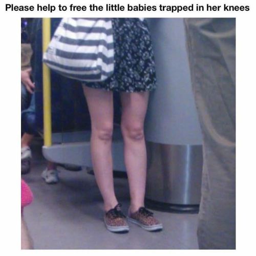 Photo of two babies trapped on a subway.